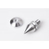 4 pcs. Acoustic Spikes for Speakers and Turntable Platforms – with Locknuts and Pads, Duralumin