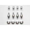 4 pcs. Acoustic Spikes for Speakers and Turntable Platforms – with Locknuts and Pads, Duralumin