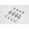 4 pcs. Acoustic Spikes for Speakers and Turntable Platforms – with Locknuts and Pads, Duralumin