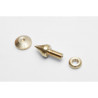4 pcs. Acoustic Spikes for Speakers and Turntable Platforms – with Locknuts and Pads, Brass