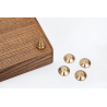 4 pcs. Acoustic Spikes for Speakers and Turntable Platforms – with Locknuts and Pads, Brass
